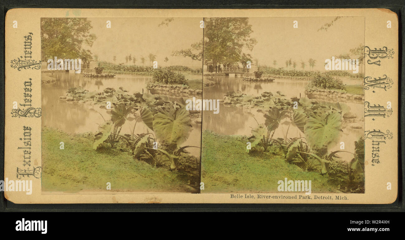 Belle Isle, Fluss - umgeben Park, Detroit, Michigan, von Robert N Dennis Sammlung von stereoskopische Ansichten Stockfoto