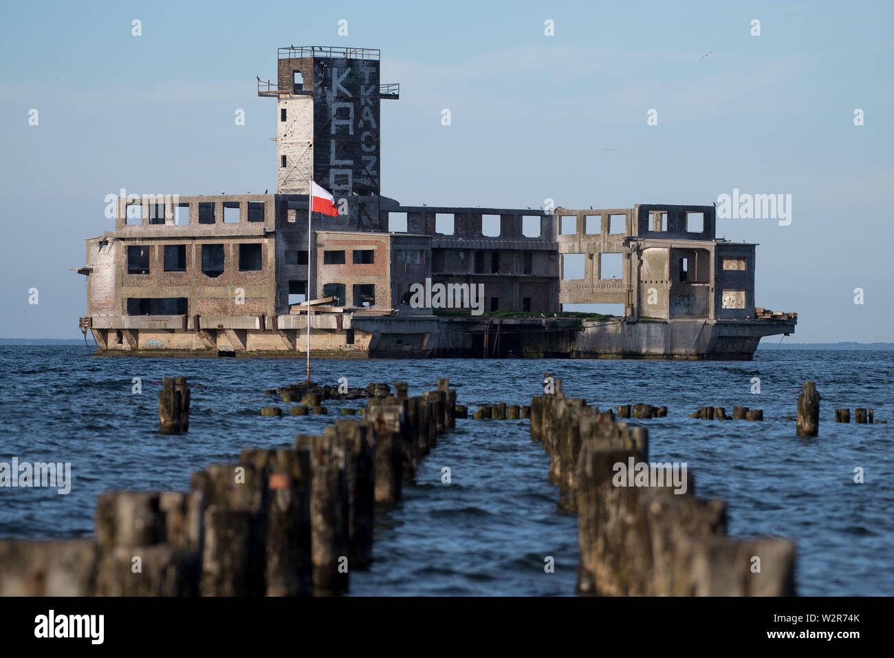 Bleibt der Torpedowaffenplatz Hexengrund (TWP Gdynia Schuhen Doly) in Gdynia Schuhen Doly, Polen. 24. Juni 2019. Von 1942 bis 1945 TWP war einer der bi Stockfoto
