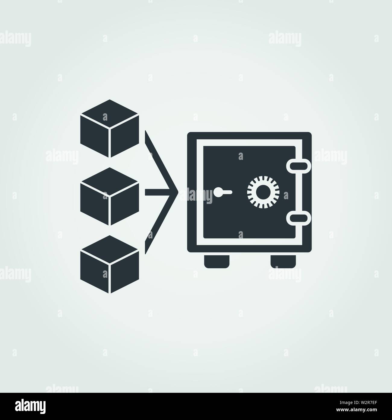 Symbol für „Nachweis der Stake“. Monochromes kreatives Design aus der Blockchain Icons Kollektion. Einfache Schilderdarstellung Beweis des Einsatzes Symbol für mobile und Web Stock Vektor