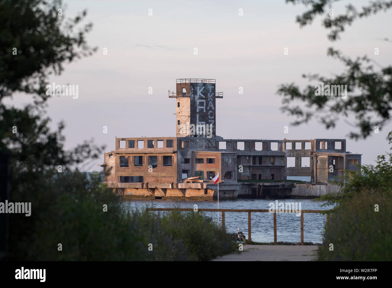 Bleibt der Torpedowaffenplatz Hexengrund (TWP Gdynia Schuhen Doly) in Gdynia Schuhen Doly, Polen. 24. Juni 2019. Von 1942 bis 1945 TWP war einer der bi Stockfoto