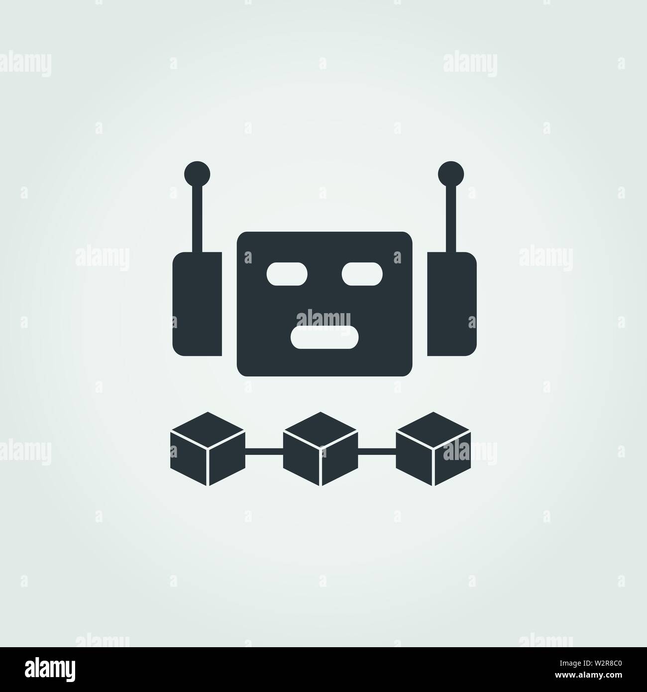 Autonomes flaches Symbol. Monochromes kreatives Design aus der Blockchain Icons Kollektion. Einfache Schilderdarstellung autonomes Symbol für mobile und Web-Nutzung Stock Vektor