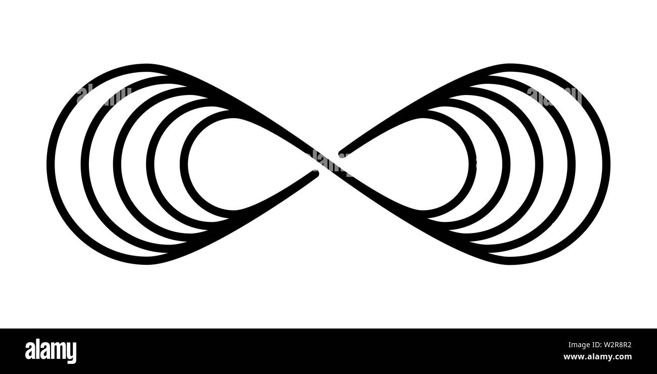 Infinity abbildung im flachen stil vektor schwarz vector illustration