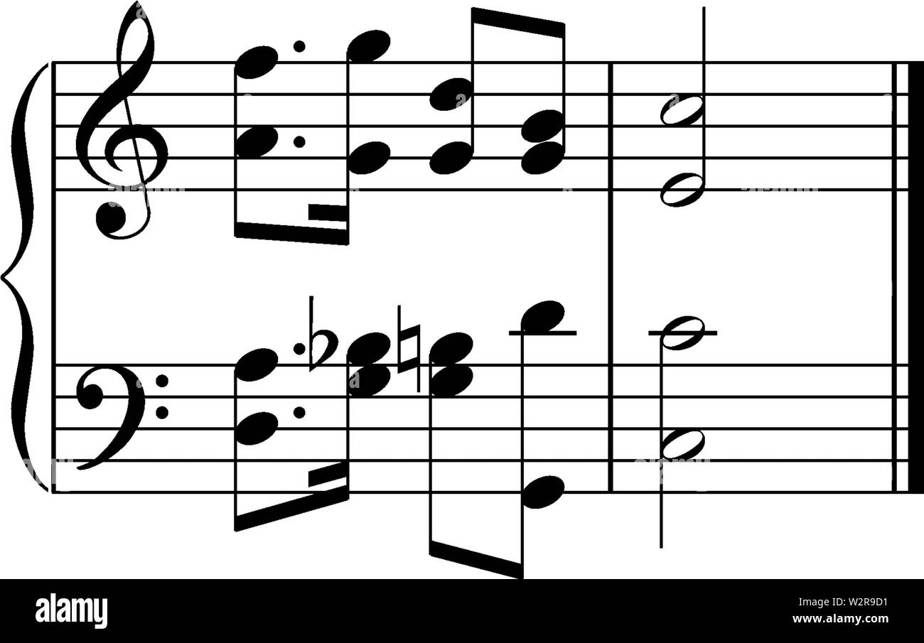 Geliehene Akkord Weiß harmonische Part-Writing 45 K Stockfoto