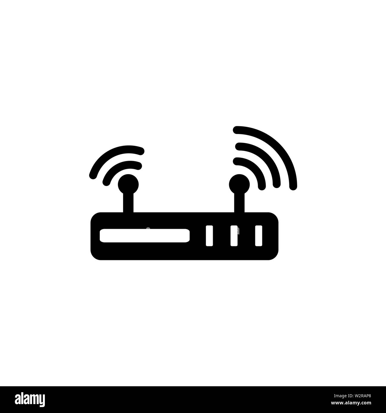 Router Symbol in Flat Style Vektor für Apps, UI, sites. Schwarzes
