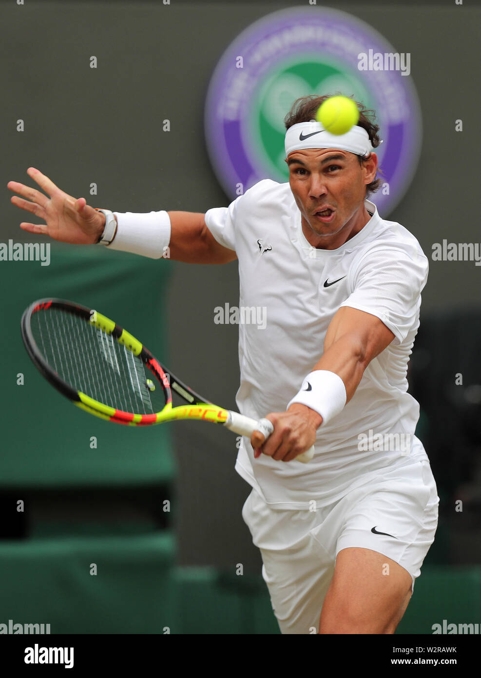 Wimbledon, UK. 10. Juli 2019. Wimbledon Tennis Championships. Rafael Nadal, Spanien, 2019 Credit: Allstar Bildarchiv/Alamy leben Nachrichten Stockfoto