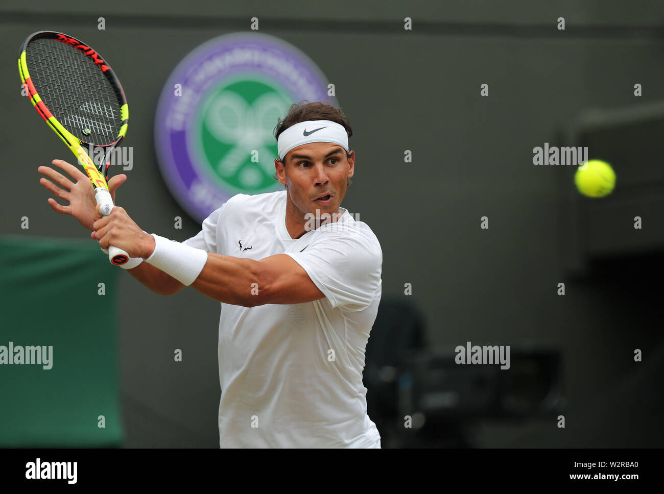 Wimbledon, UK. 10. Juli 2019. Wimbledon Tennis Championships. Rafael Nadal, Spanien, 2019 Credit: Allstar Bildarchiv/Alamy leben Nachrichten Stockfoto