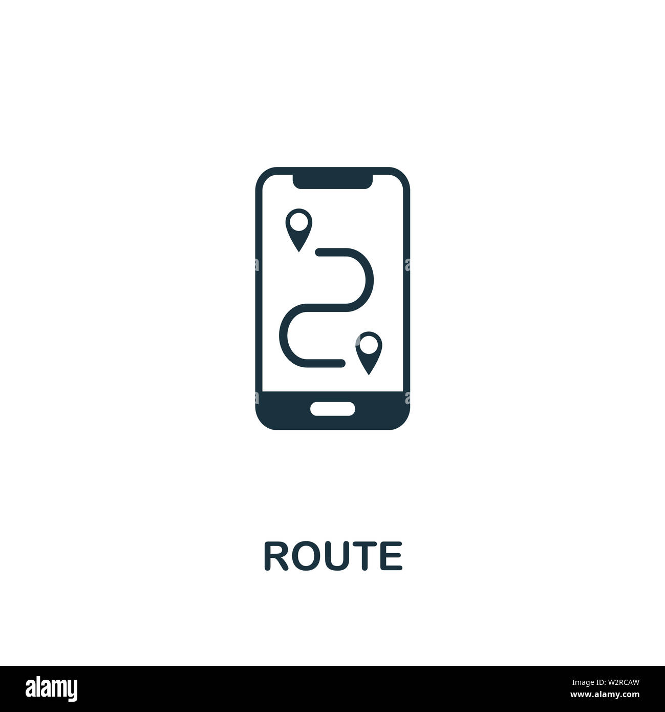 Routensymbol. Kreatives Element Design aus Tourismus-Ikonen-Sammlung. Pixel Perfect Route Symbol für Webdesign, Apps, Software, Drucknutzung Stockfoto