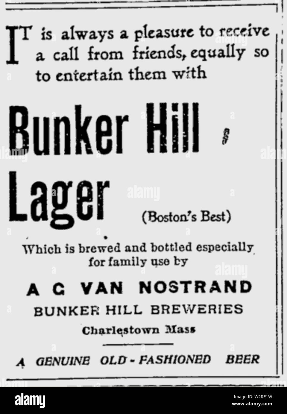 Bunker Hill Lager Ad Stockfoto