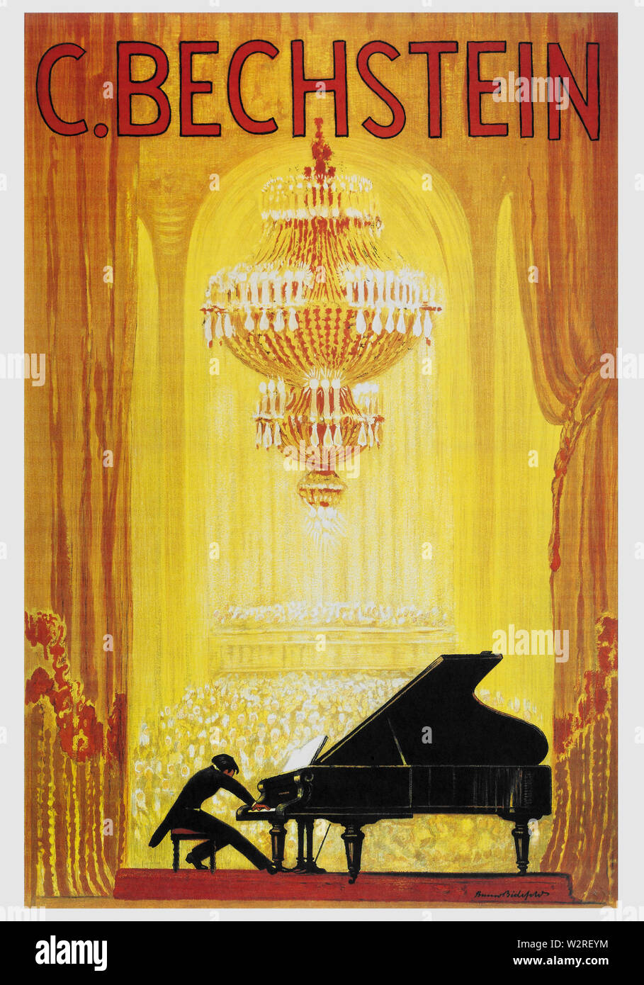Werbung Plakat für die Deutschen Klavier Hersteller C. Bechstein  veröffentlicht um 1920. English: Werbeplakat für den deutschen  Klavierhersteller C. Bechstein, veröffentlicht um 1920 Stockfotografie -  Alamy