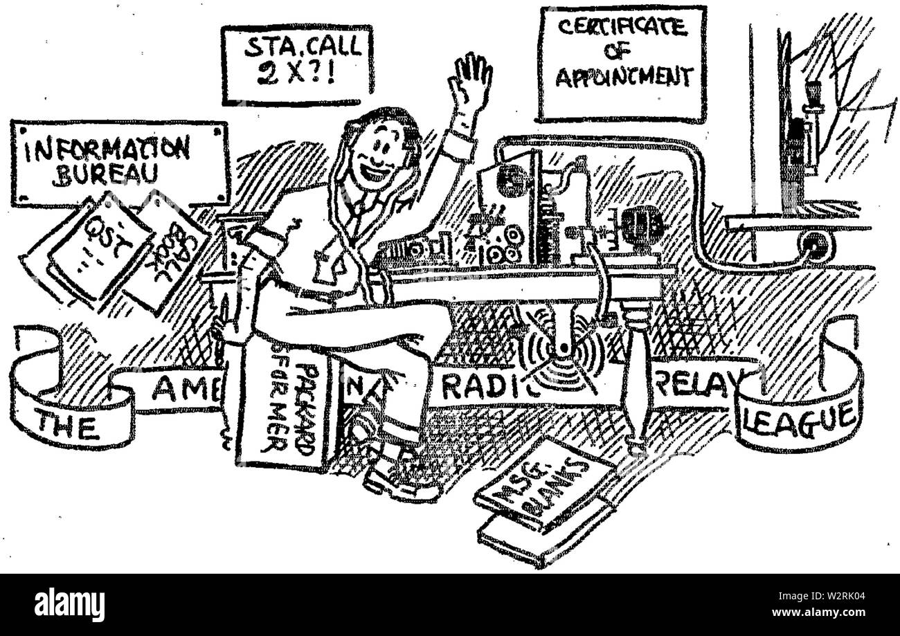 Karikatur aus der QST April 1916 Seite 89 Stockfoto