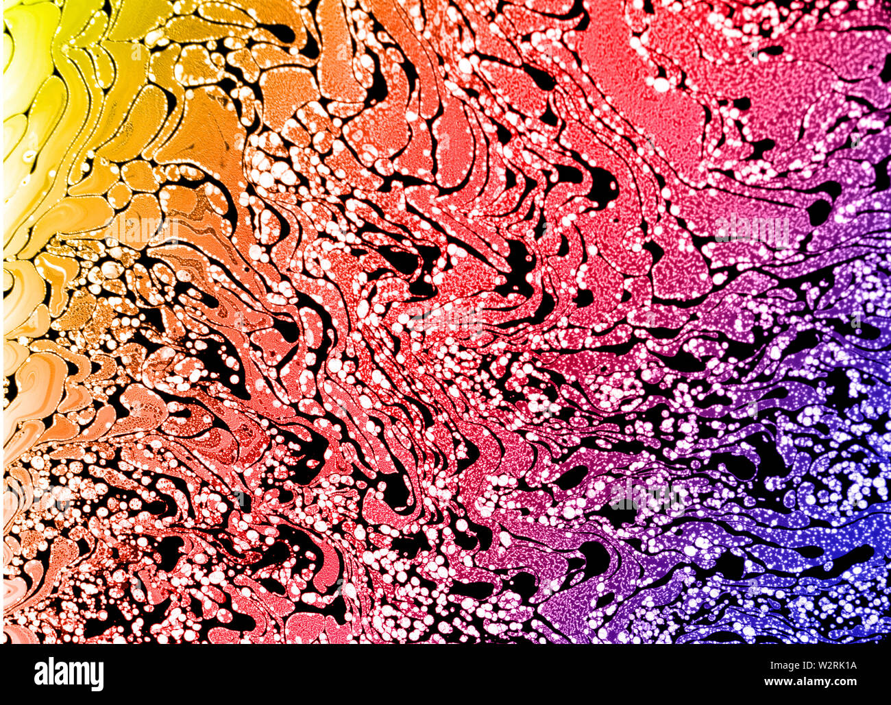 Abstrakte Muster Space Fantasy Reflexion kosmischen auf einer Seifenblase. Stockfoto
