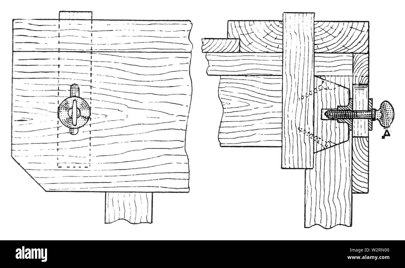 Cc&j - Abb. 33 & 34 - holzbank stoppen Stockfoto