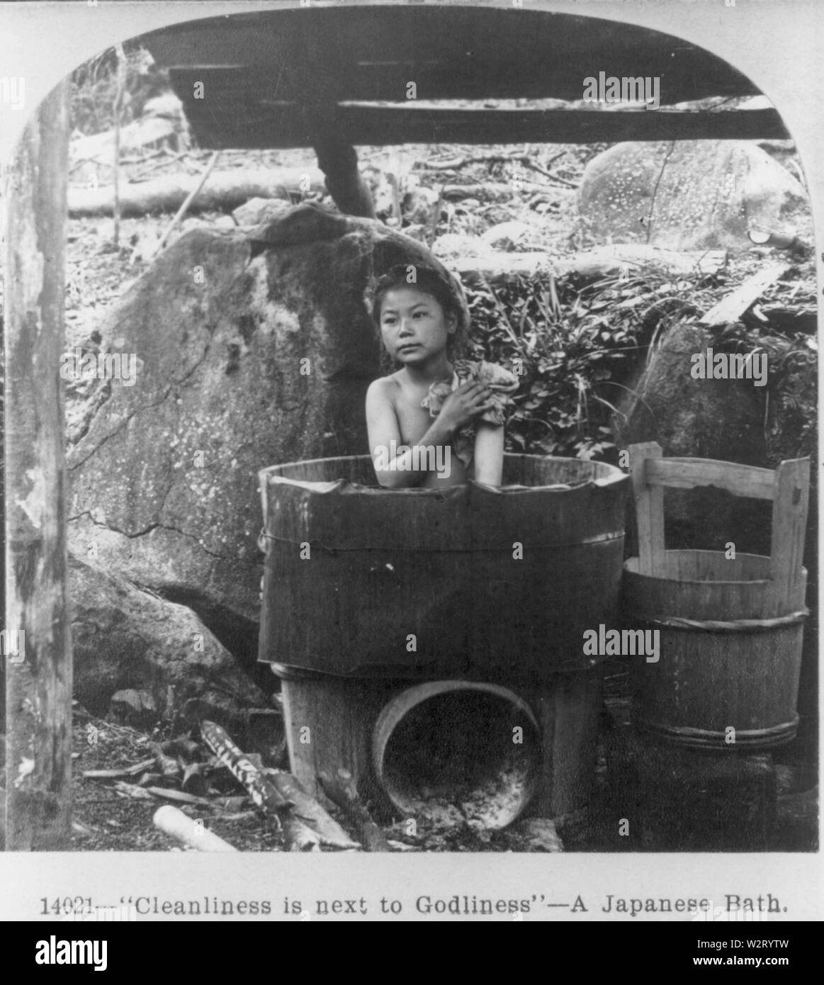 Sauberkeit ist neben der Gottseligkeit Stockfoto