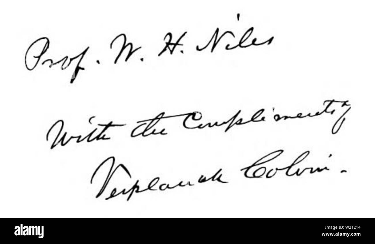 Colvin Signatur Stockfoto