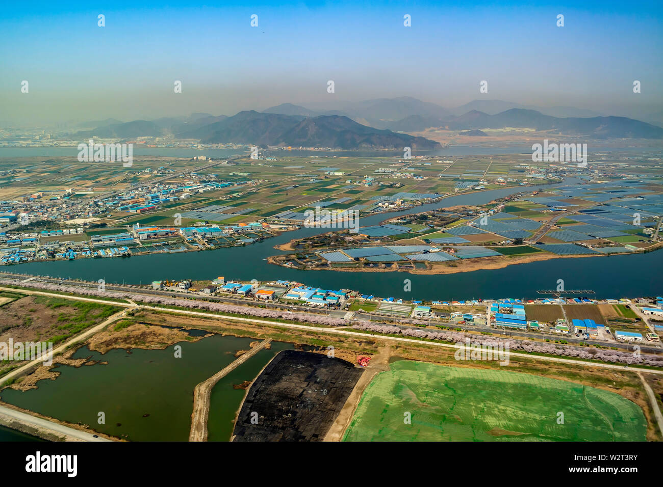 Luftaufnahme der Stadt Busan in Südkorea Stockfoto