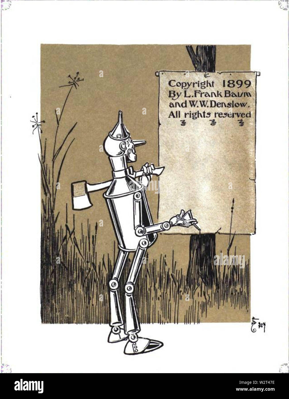 Copyright Seite Der Zauberer von Oz, 1899 Stockfoto