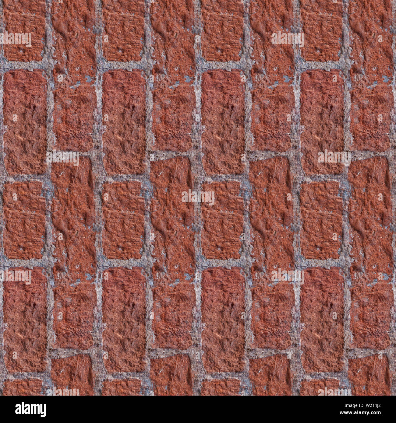 Zusammenfassung nahtlose Textur für Designer mit roten Steinen und Zement. Vertikale legen. Stockfoto
