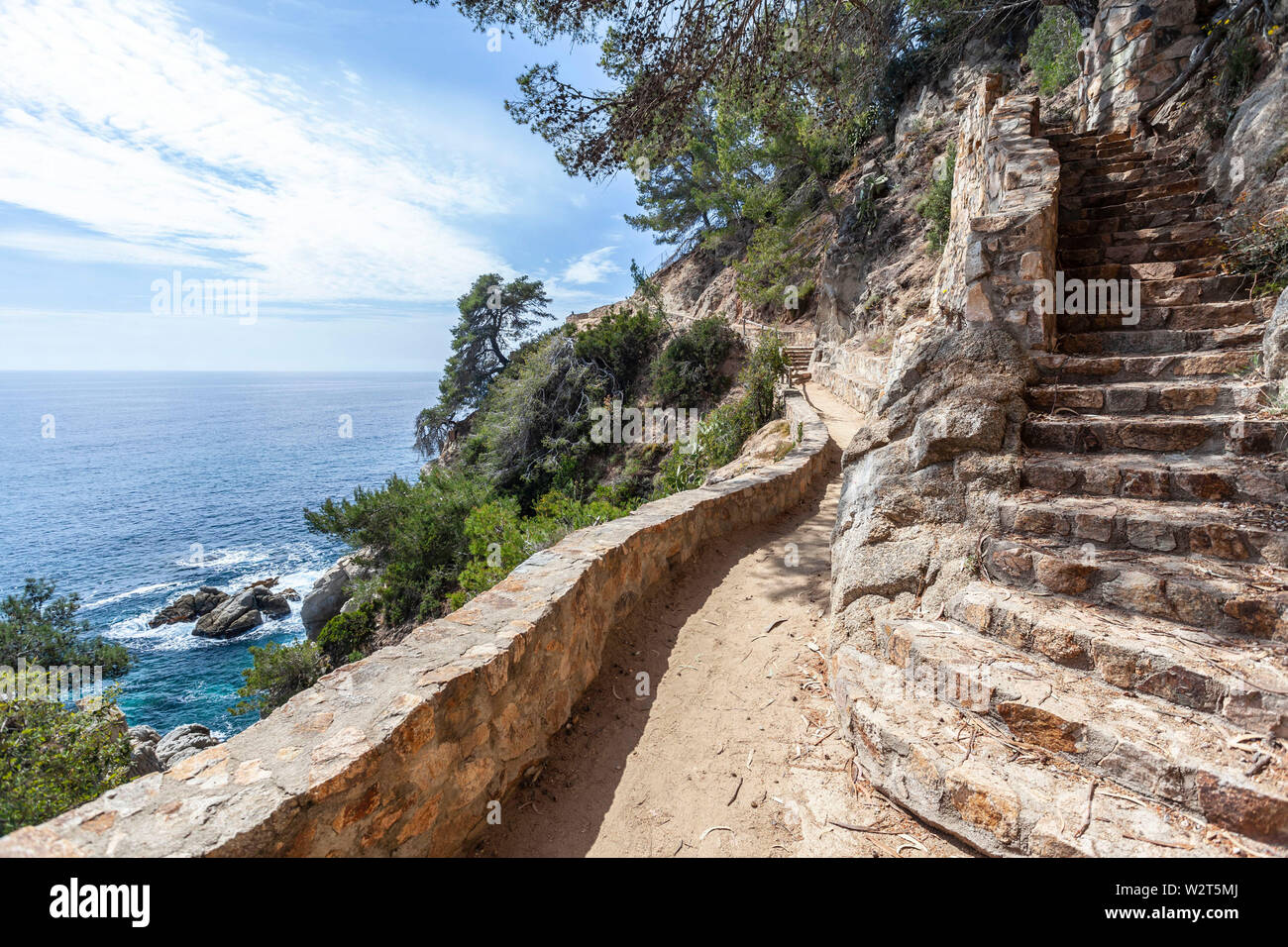 Fußweg, Cami de Ronda in Lloret de Mar, Costa Brava, Katalonien, Spanien. Stockfoto