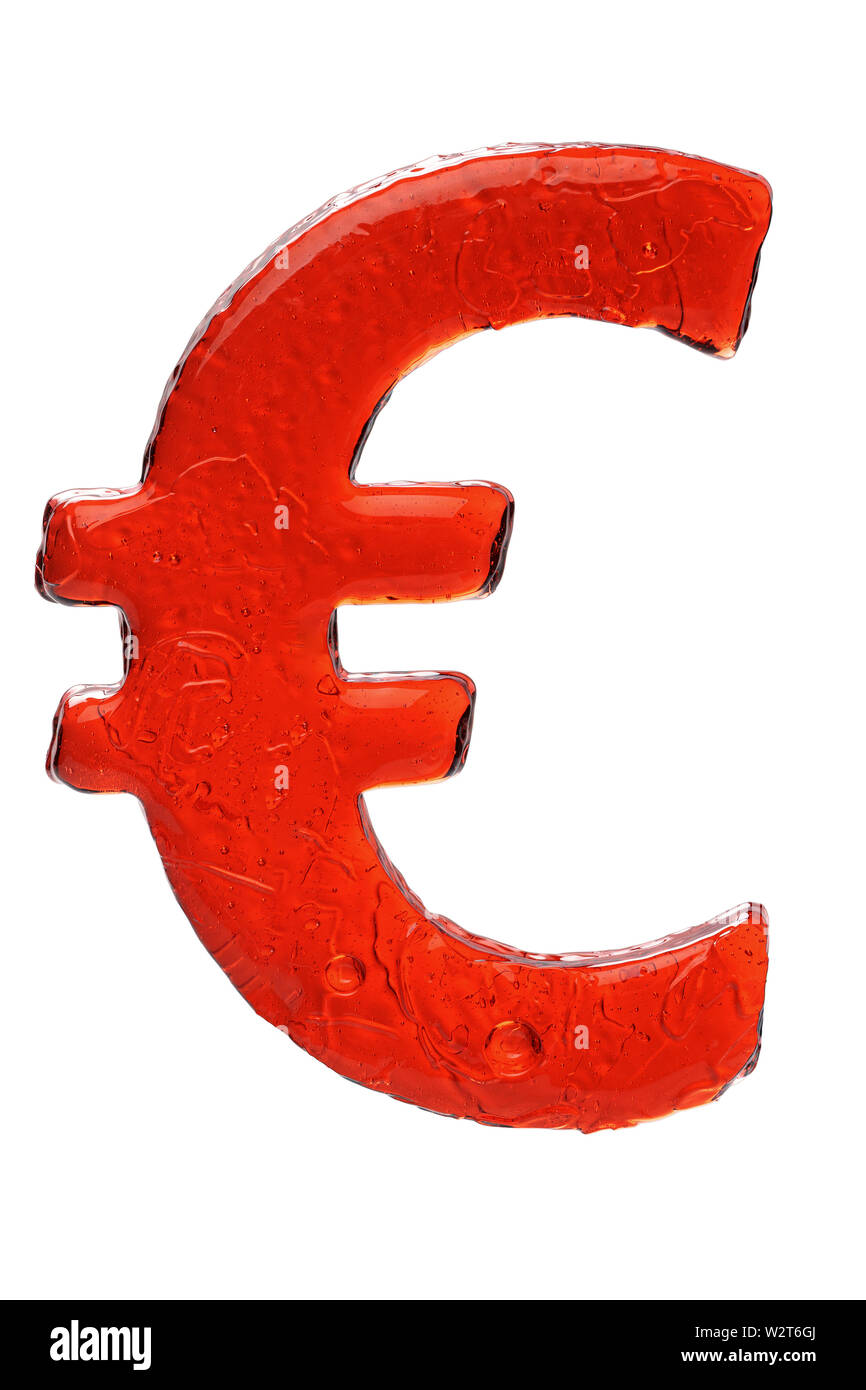 Euro Symbol geformte Zucker süssen bonbons isoliert Stockfoto