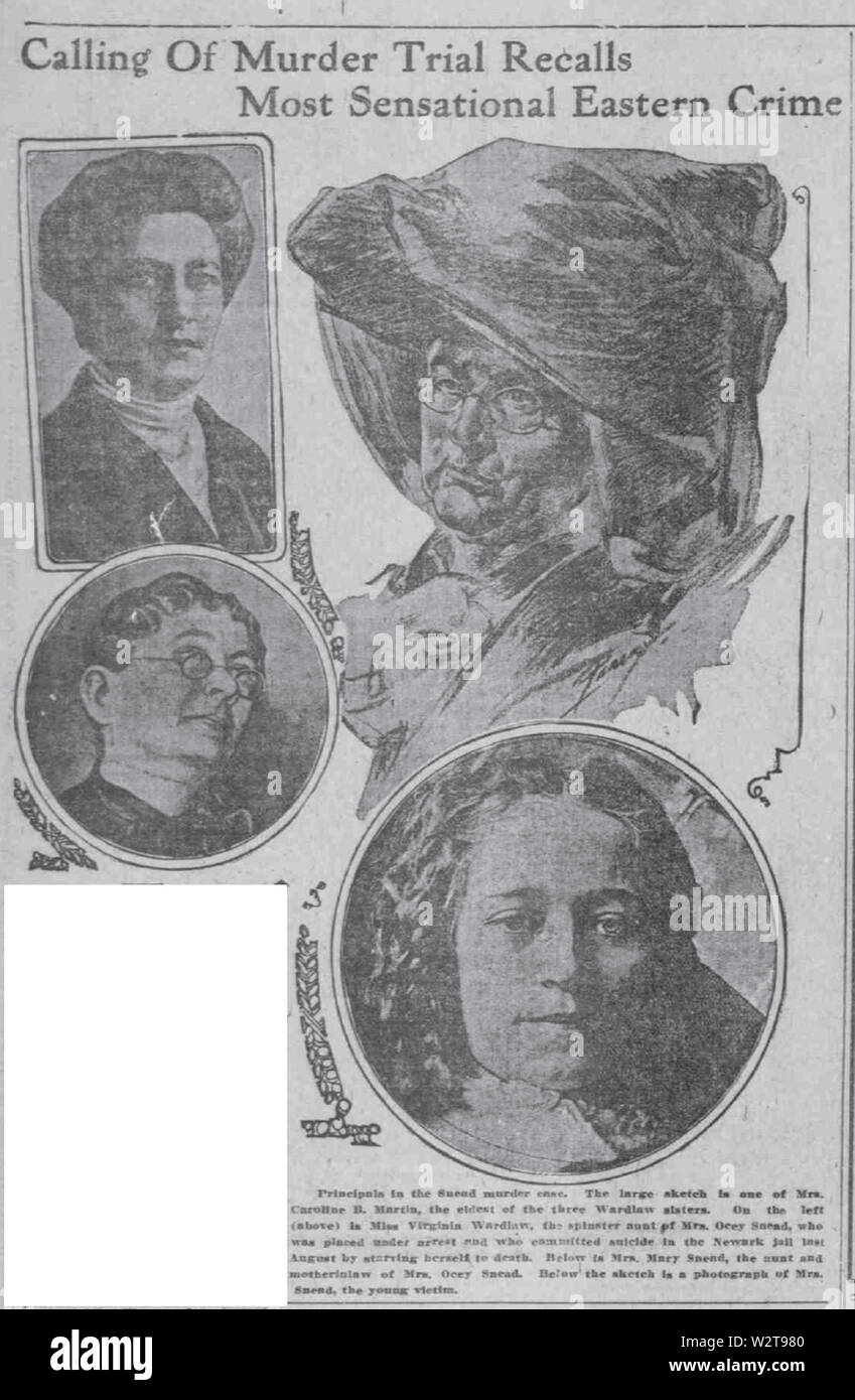 Tod von Ocey Snead im El Paso Verkünder von El Paso, Texas, am 11. Januar 1911 Stockfoto