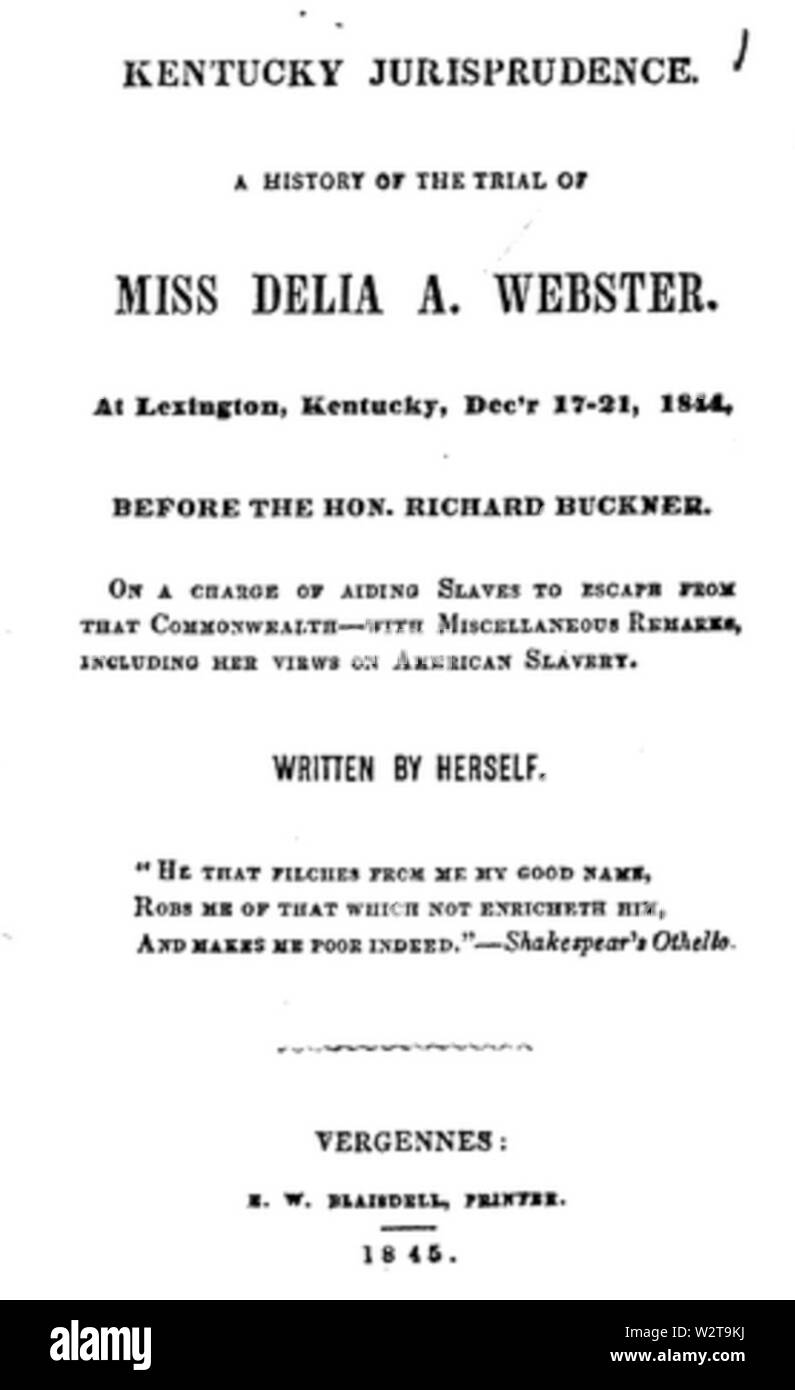 Delia Webster Buch Stockfoto