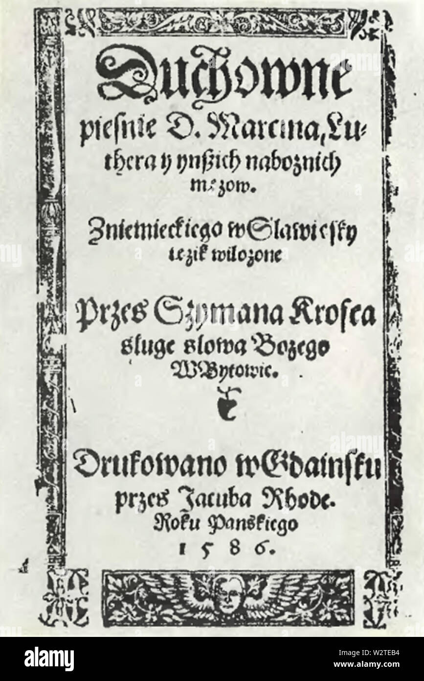Duchowne piesnie Szymona Krofea 1586 Stockfoto