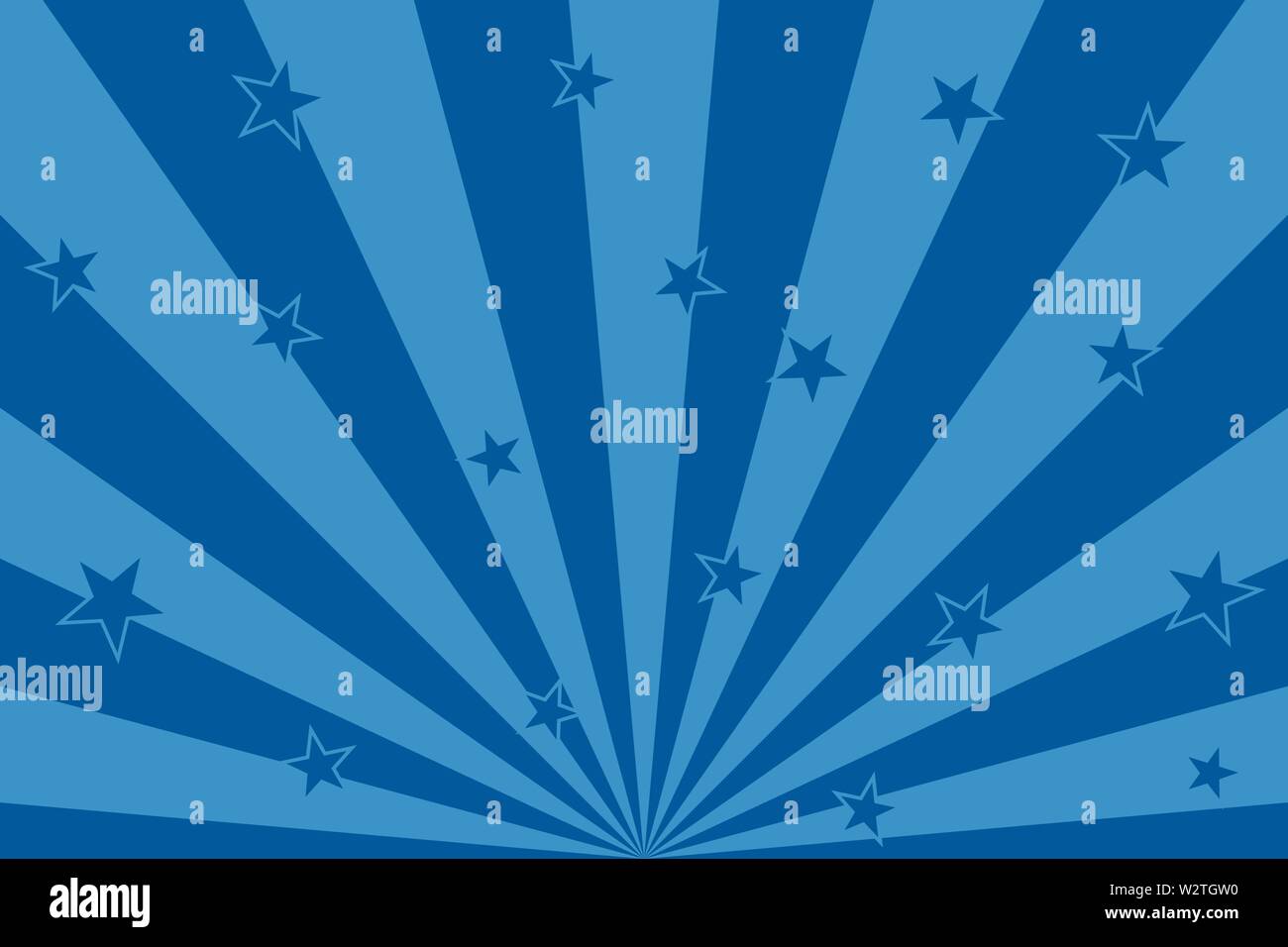 Blaue Sterne mit Strahlen abstrakten Vektor Illustration radiale Linien Hintergrund Stock Vektor