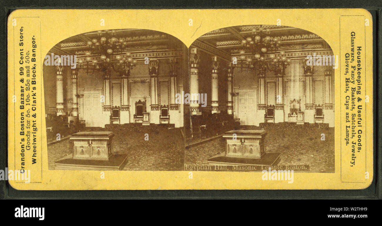 Egyptian Hall, Masonic Temple, Boston, von Robert N Dennis Sammlung von stereoskopische Ansichten Stockfoto