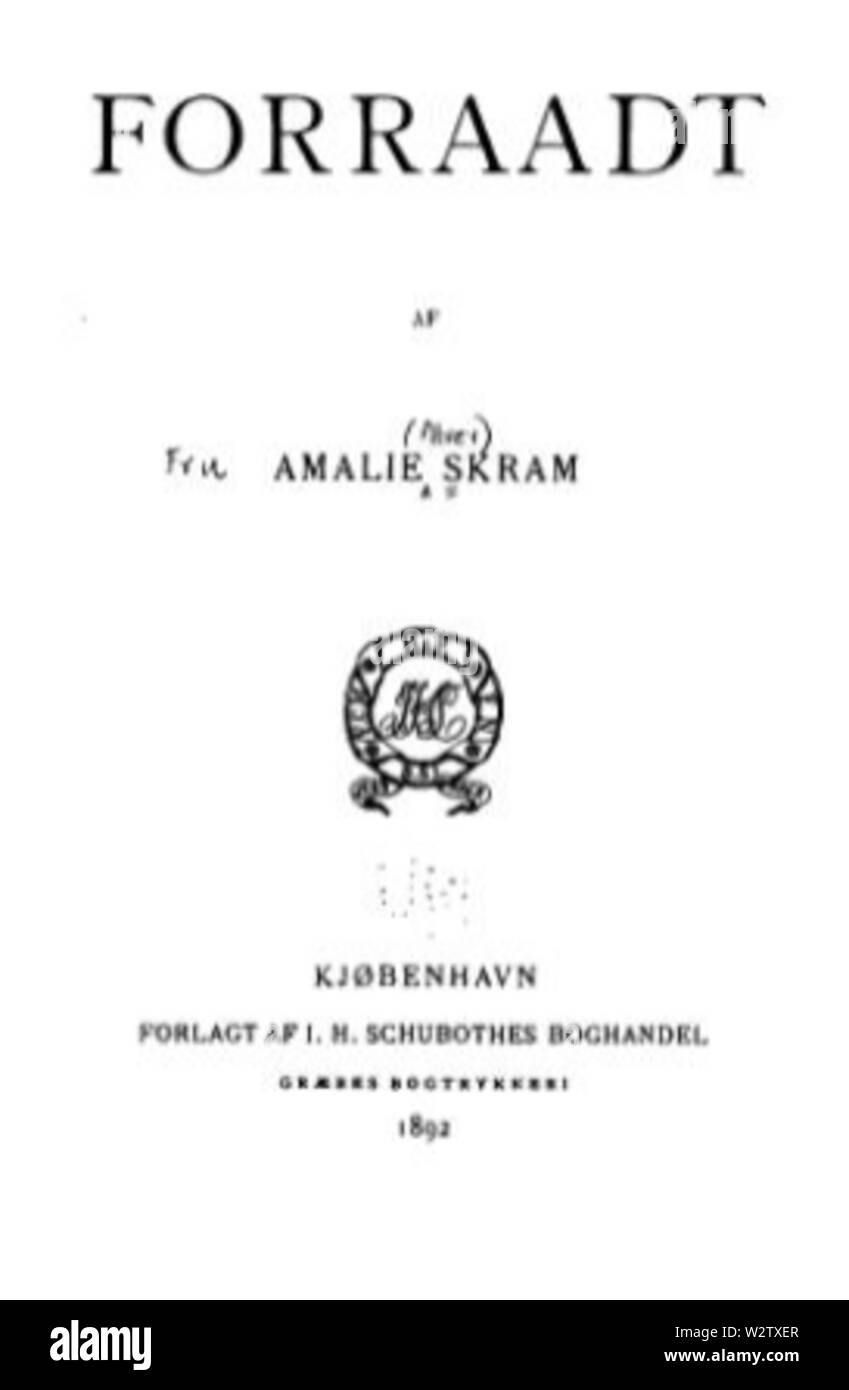 Forraadt - Amalie Skram 1892 Stockfoto