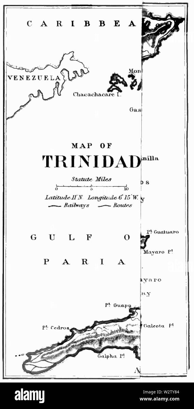 Fotg Kakao d179 Karte von Trinidad Stockfoto