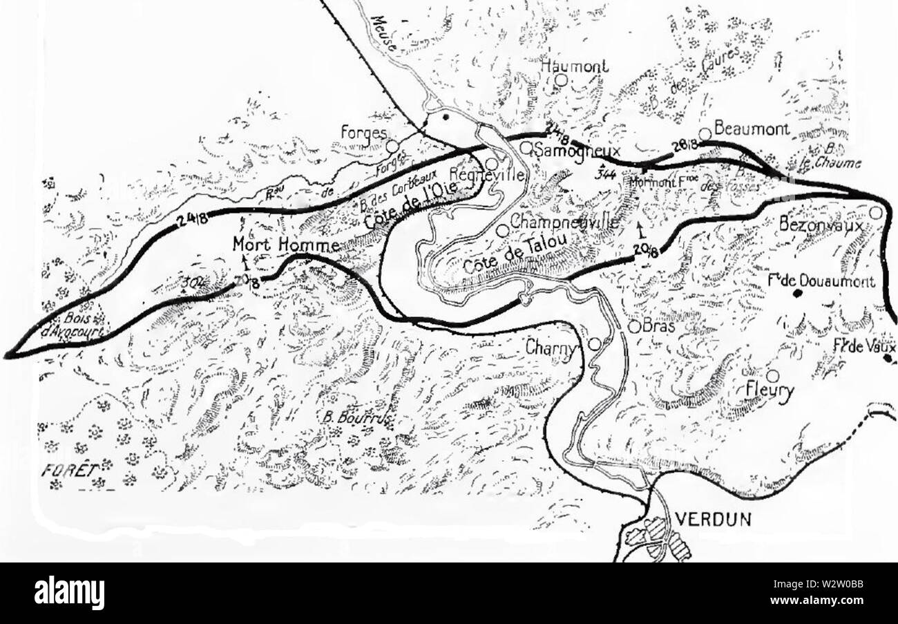 Französischen Angriff auf Verdun, August 1917 Stockfoto