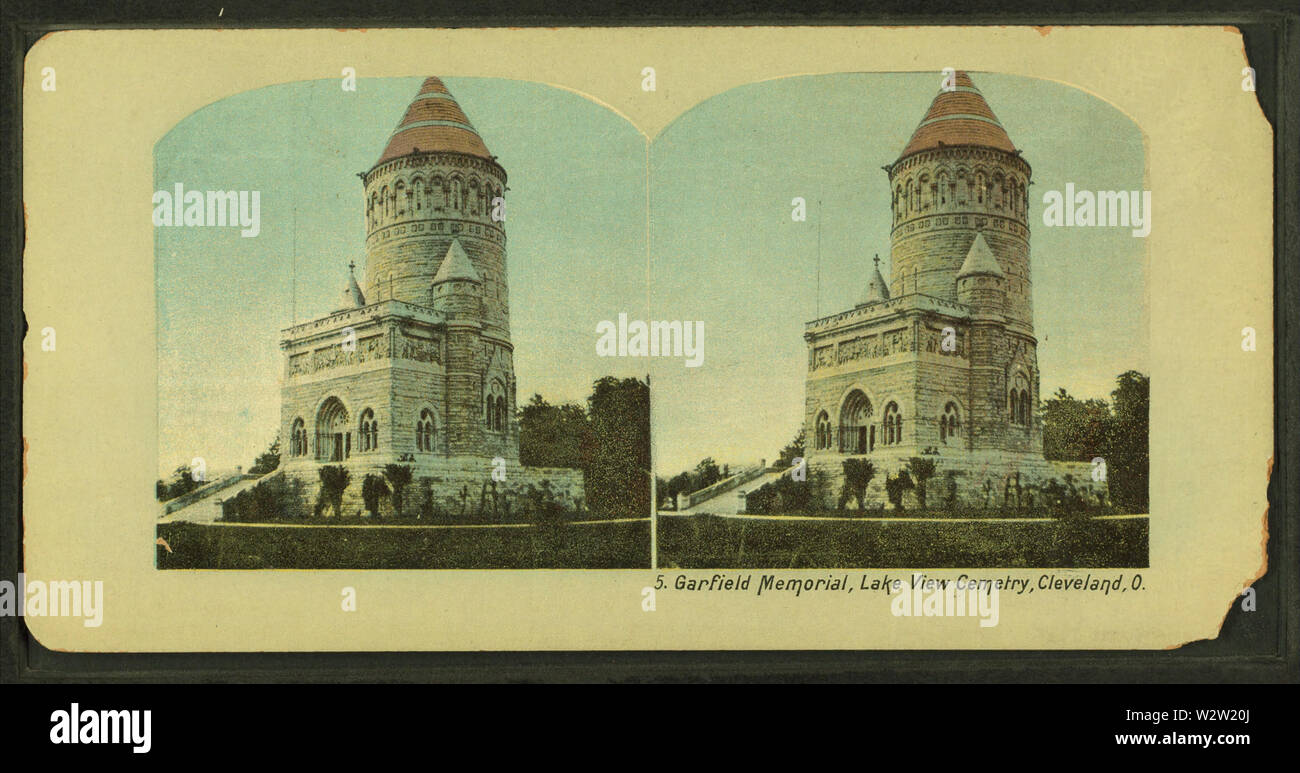 Garfield Memorial, Seeblick Friedhof, Cleveland, O, von Robert N Dennis Sammlung von stereoskopische Ansichten Stockfoto