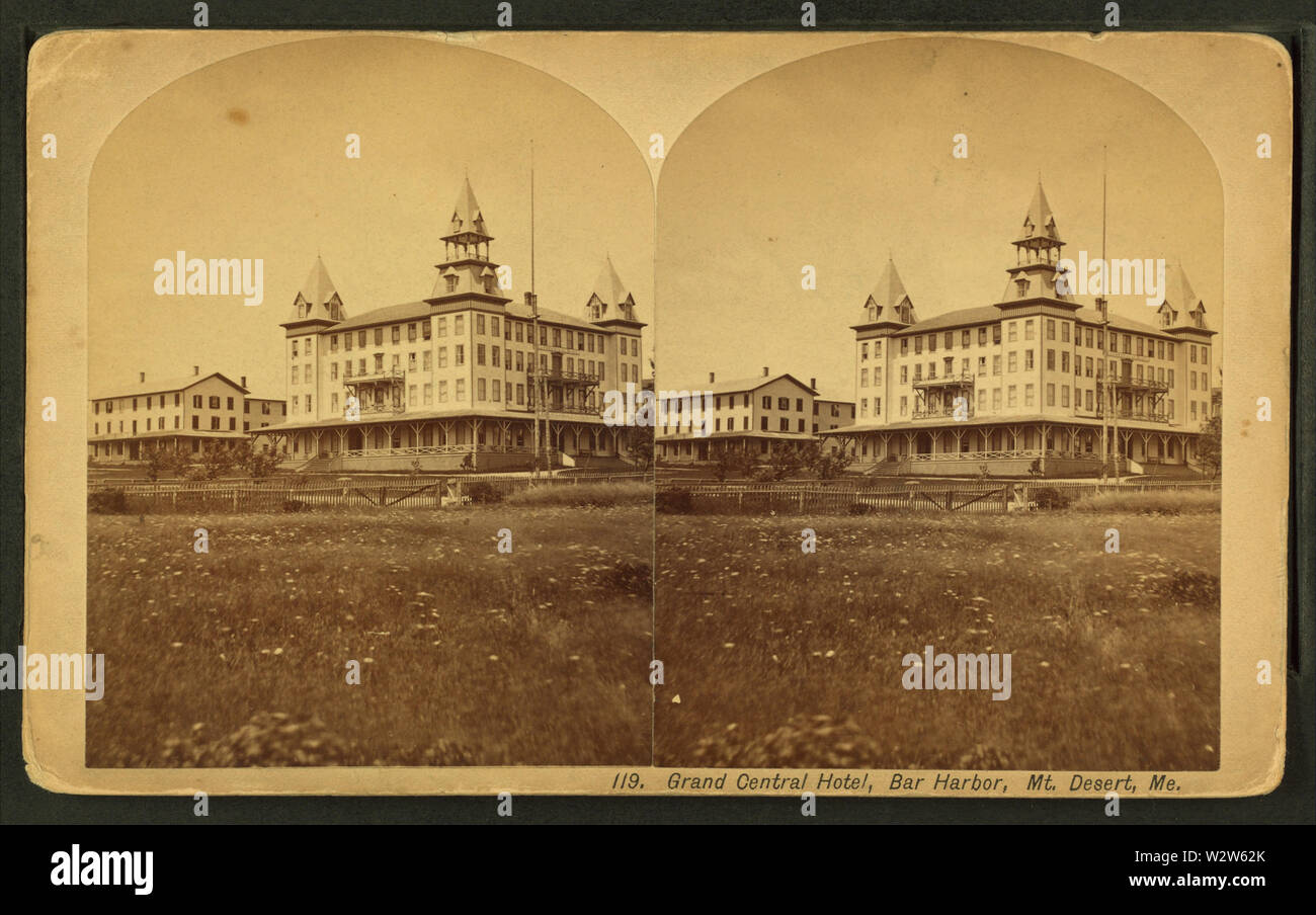 Grand Central Hotel, Bar Harbor, Mt Wüste, Me, durch B Bradley Stockfoto