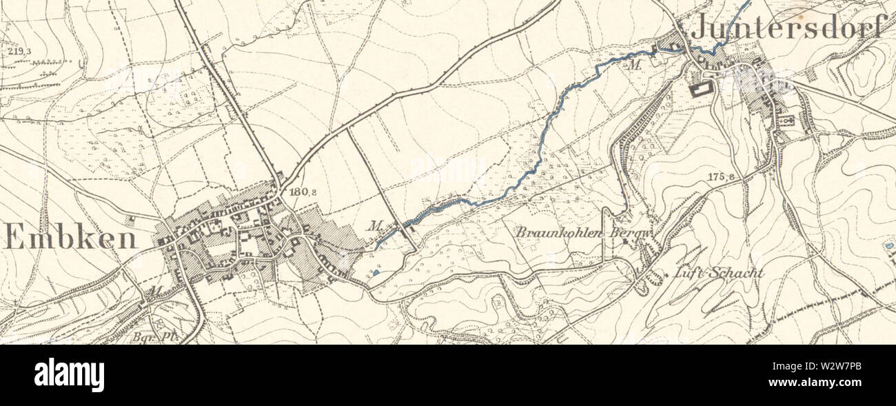 Grube Astraea Juntersdorf-Ausschnitt Meßtischblatt 3093 Zülpich (1895) Stockfoto