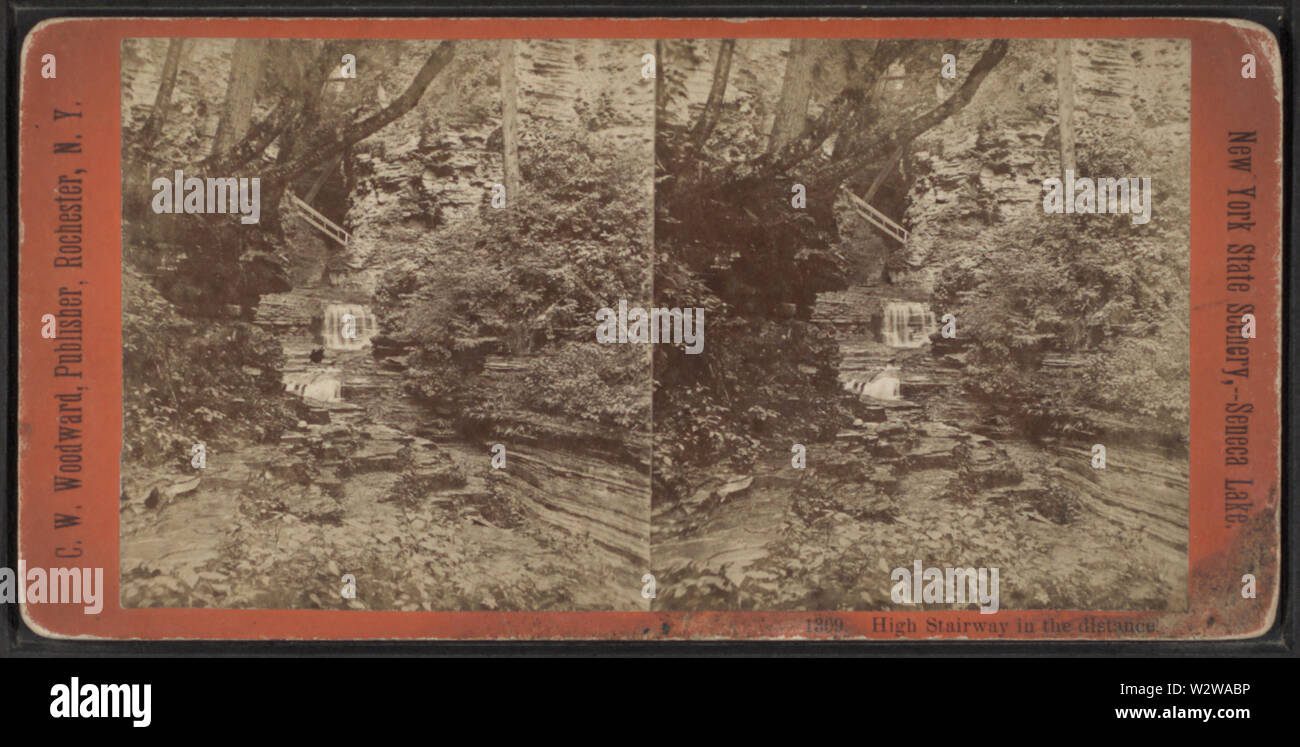 Hohe Treppe in der Ferne, von Robert N Dennis Sammlung von stereoskopische Ansichten Stockfoto