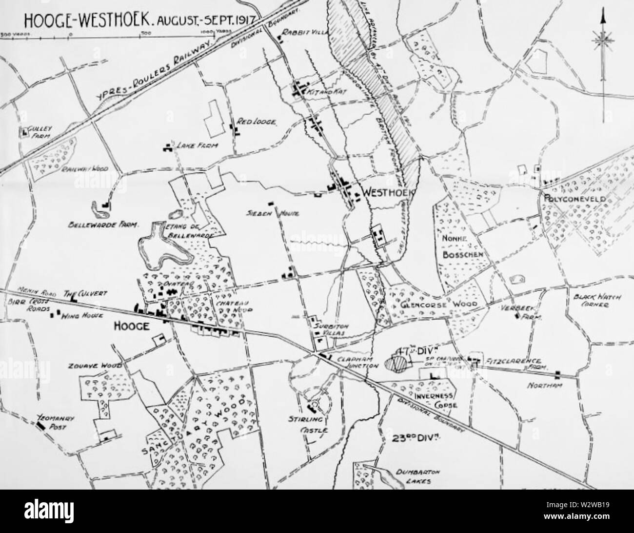 Hooge und Westhoek, August - September 1917 Stockfoto