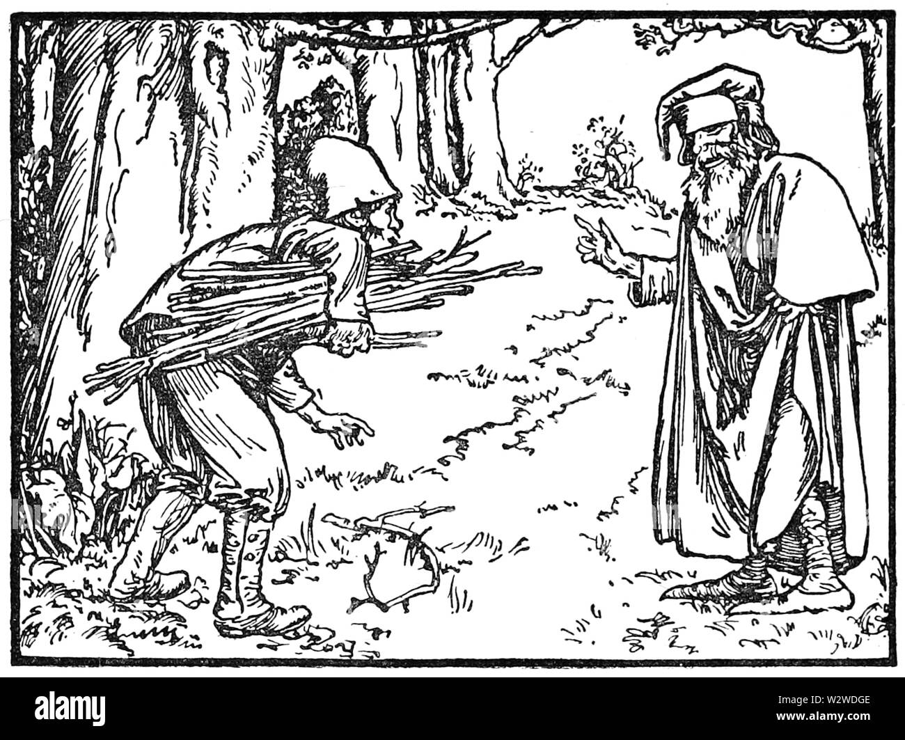 Abbildung auf Seite 216 im Grimmschen Hausmärchen (Edwardes, Bell) Stockfoto