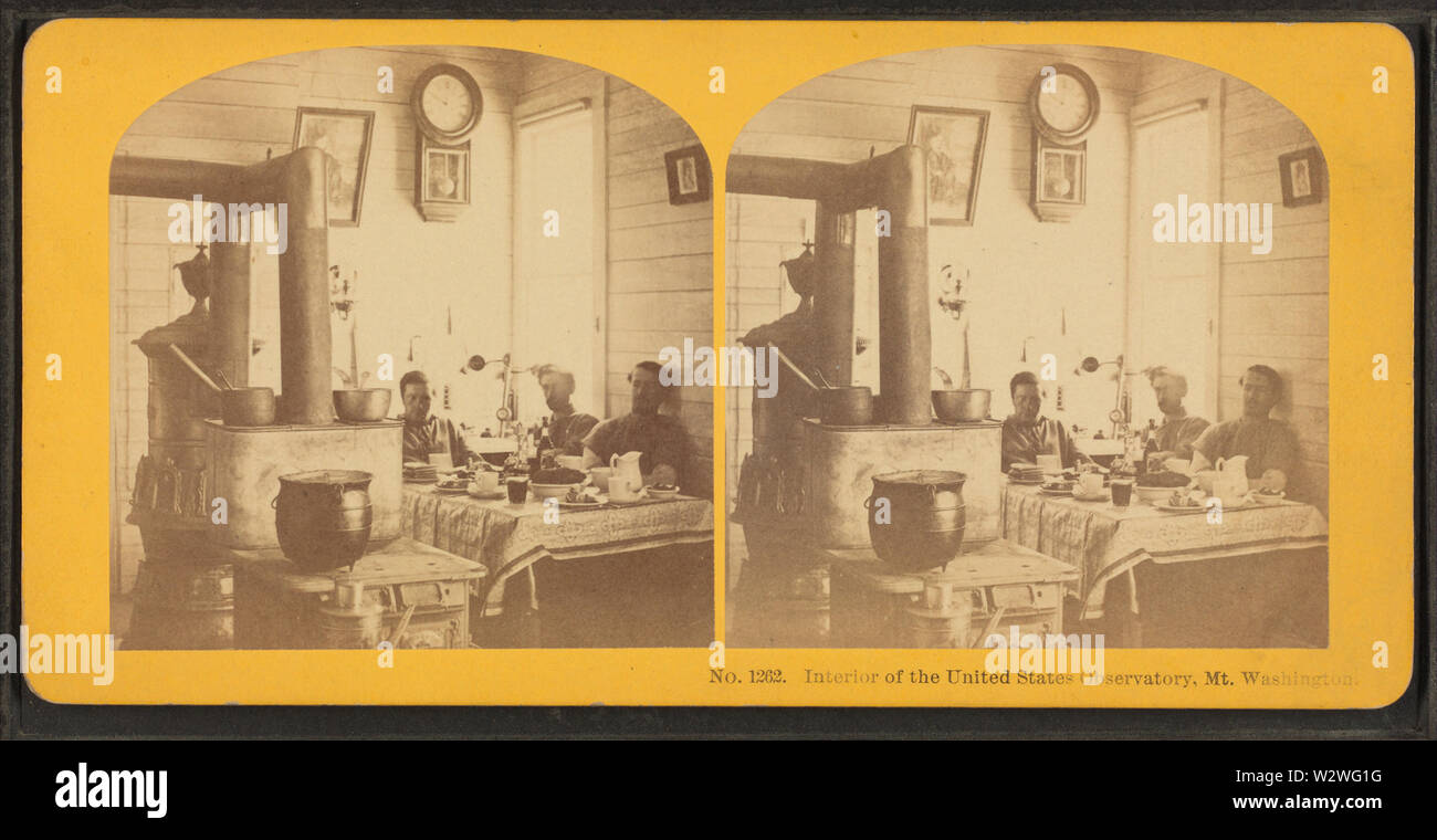 Innenraum der Vereinigten Staaten Informationsstelle, Mt Washington, von Kilburn Brüder Stockfoto