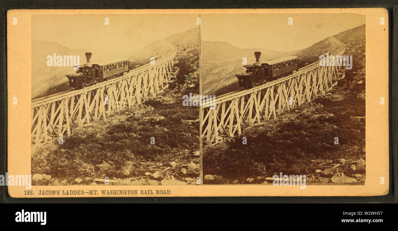 Jacob's Ladder, Mt Washington Rail Road, von Robert N Dennis Sammlung von stereoskopische Ansichten Stockfoto