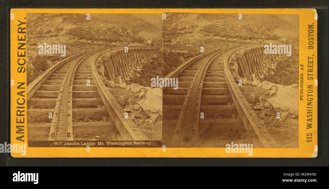 Jacob's Ladder, Mt Washington Railway, von Robert N Dennis Sammlung von stereoskopische Ansichten Stockfoto