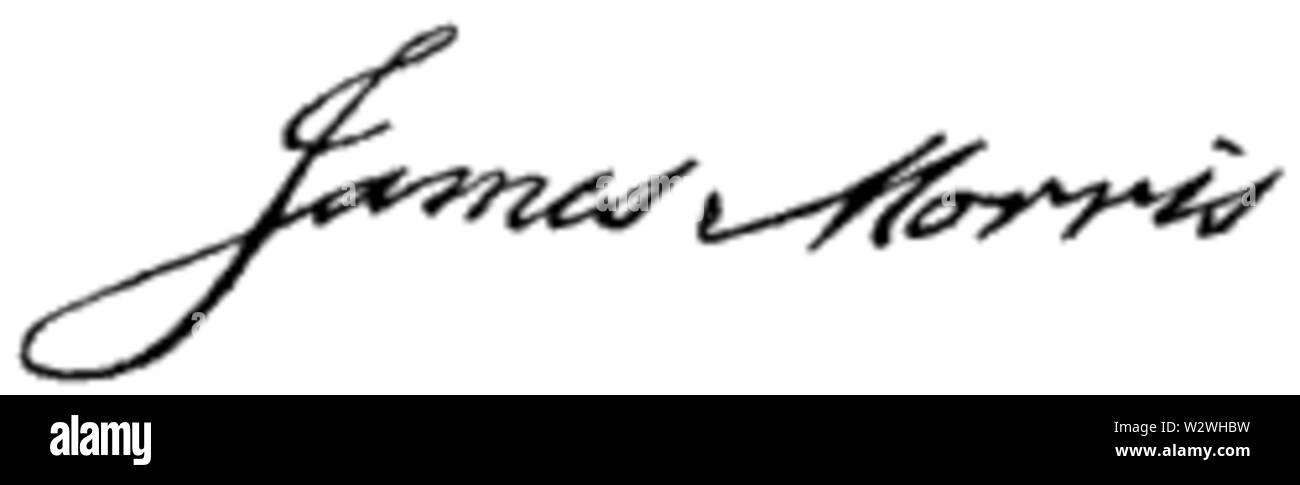 James Morris Signatur aktualisieren Stockfoto