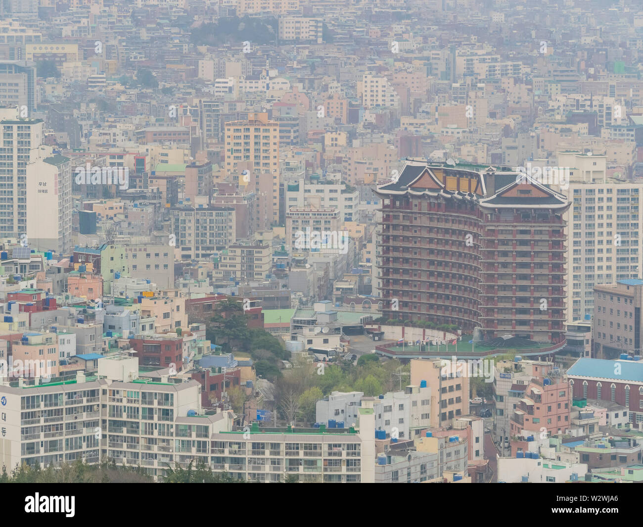 Busan, APR 2: Luftaufnahme der Busan Stadtbild von Busan Turm auf der Apr 2, 2014 in Busan, Südkorea Stockfoto