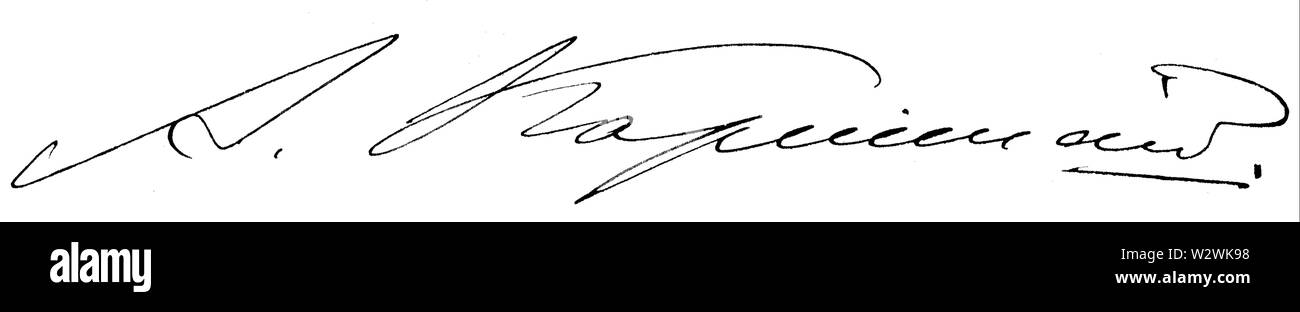 Karpinsky - Signatur Stockfoto