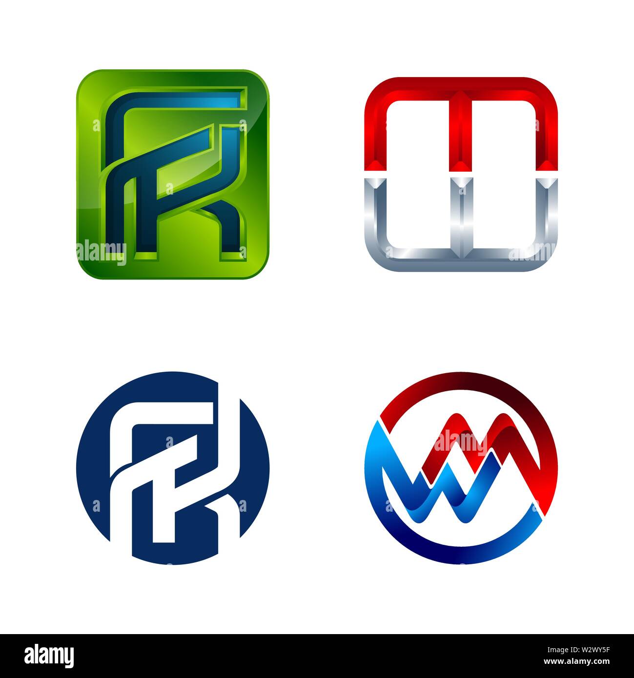 Satz von Symbol für Business Logo Design Template. Sammlung von Abstracts moderne Symbole für Organisation Stock Vektor