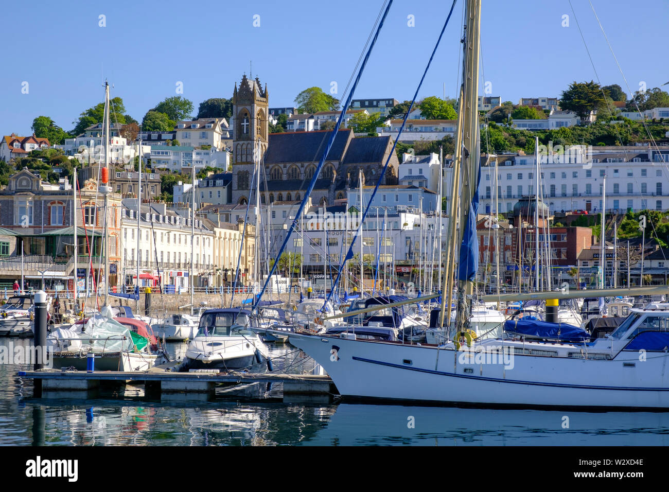 Der Hafen von Torquay und dem Jachthafen von Torquay Devon England Stockfoto