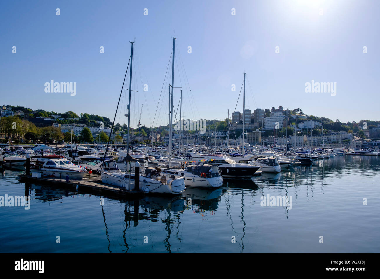 Der Hafen von Torquay und dem Jachthafen von Torquay Devon England Stockfoto
