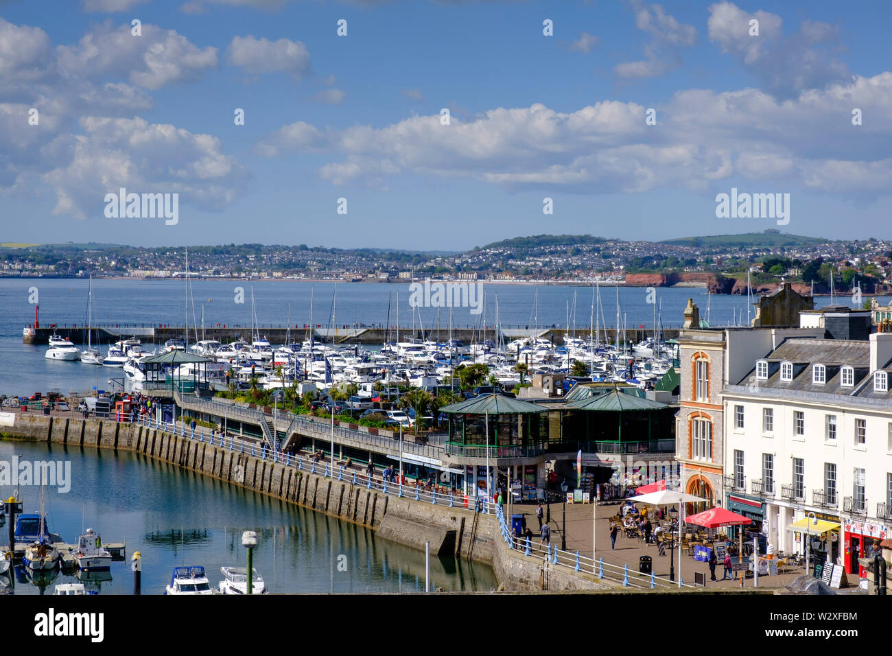 Der Hafen von Torquay und dem Jachthafen von Torquay Devon England Stockfoto
