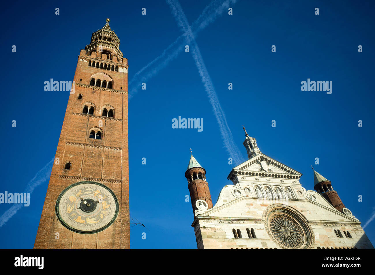 Italien, Lombardei, Cremona, der Kathedrale und dem Glockenturm Torrazzo Stockfoto