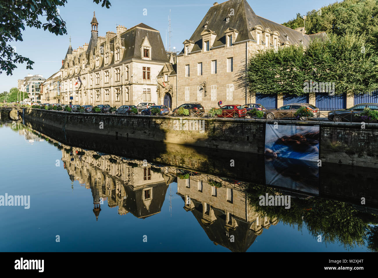 Quimper, Frankreich - 2. August 2018: Stadtbild der Hauptstadt des Finistère in der Bretagne im Nordwesten von Frankreich Stockfoto