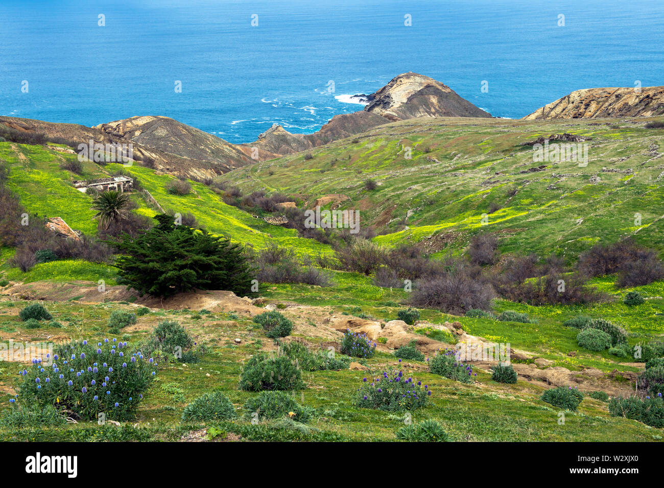Portugal, Madeira, Porto Santo, Blick vom Miradouro do Pedregal Stockfoto